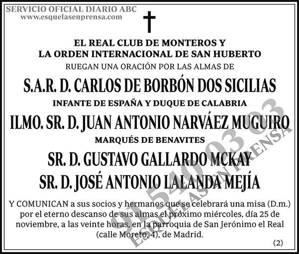 Real Club de Monteros y La Orden Internacional de San Huberto